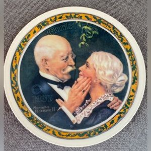 Norman Rockwell Plate 8.25” Golden Christmas